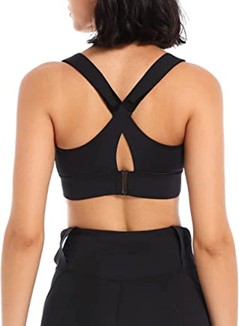 Sports Bra for Women Zip Front Workout High Impact Running Wireless Post Surgery Tank Tops - Image 3