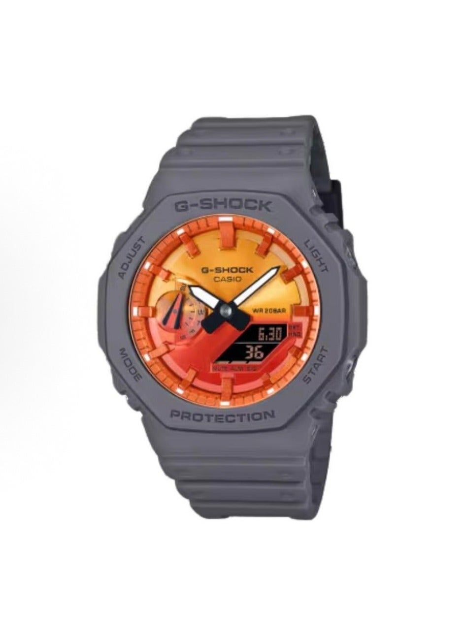 CASIO octagonal sports waterproof and shockproof watch GA-2100 black ...