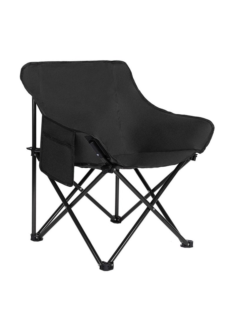 كرسي قمري قابل للطي وخفيف الوزن وقابل للحمل، مصنوع من قماش عالي الجودة، مثالي للتخييم في الهواء الطلق وصيد الأسماك والحفلات والشاطئ والنزهات والسفر والنزهات الخارجية، 69*45*45 - Image 1