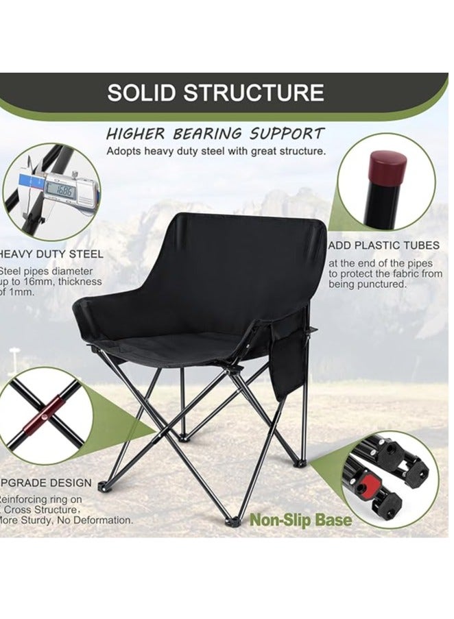 كرسي قمري قابل للطي وخفيف الوزن وقابل للحمل، مصنوع من قماش عالي الجودة، مثالي للتخييم في الهواء الطلق وصيد الأسماك والحفلات والشاطئ والنزهات والسفر والنزهات الخارجية، 69*45*45 - Image 2