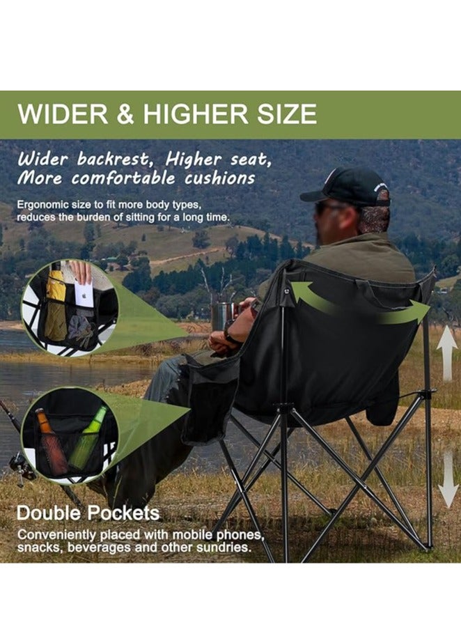 كرسي قمري قابل للطي وخفيف الوزن وقابل للحمل، مصنوع من قماش عالي الجودة، مثالي للتخييم في الهواء الطلق وصيد الأسماك والحفلات والشاطئ والنزهات والسفر والنزهات الخارجية، 69*45*45 - Image 4