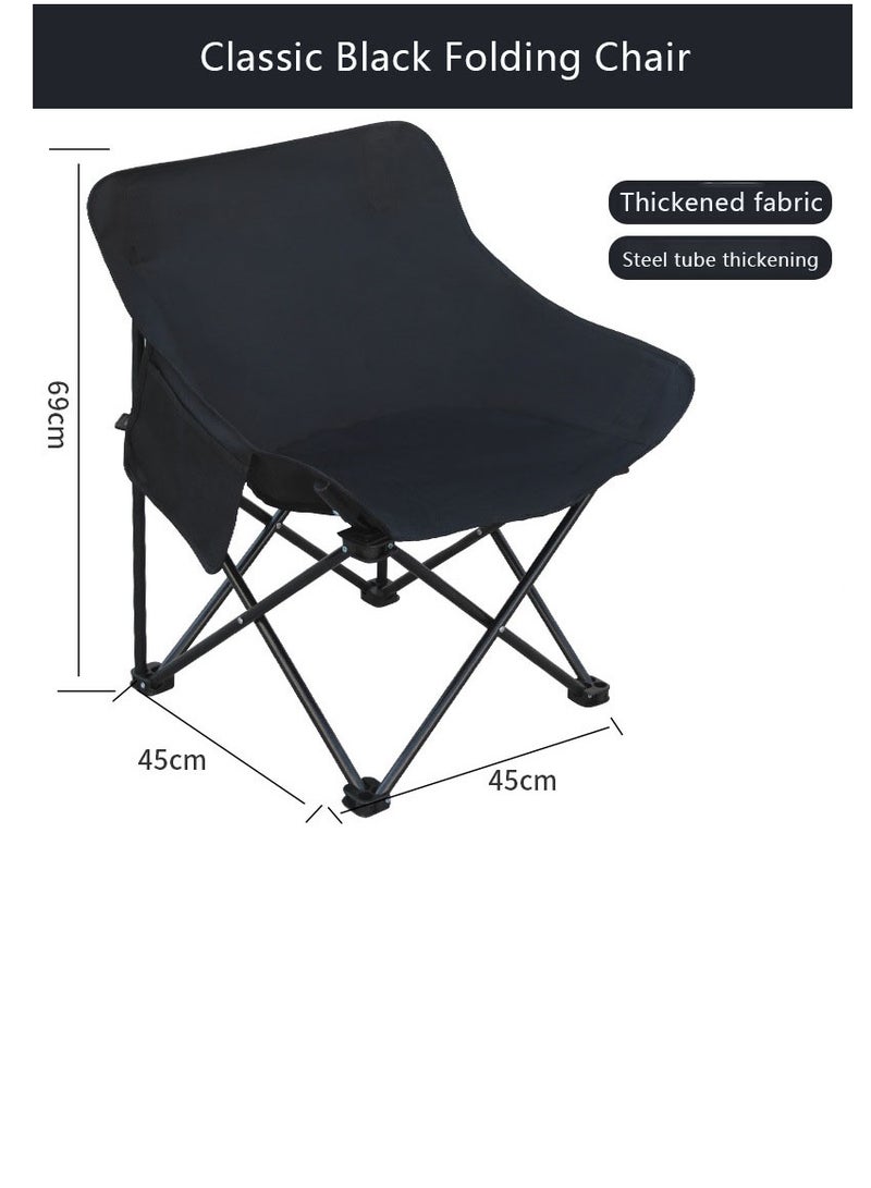 كرسي قمري قابل للطي وخفيف الوزن وقابل للحمل، مصنوع من قماش عالي الجودة، مثالي للتخييم في الهواء الطلق وصيد الأسماك والحفلات والشاطئ والنزهات والسفر والنزهات الخارجية، 69*45*45 - Image 3