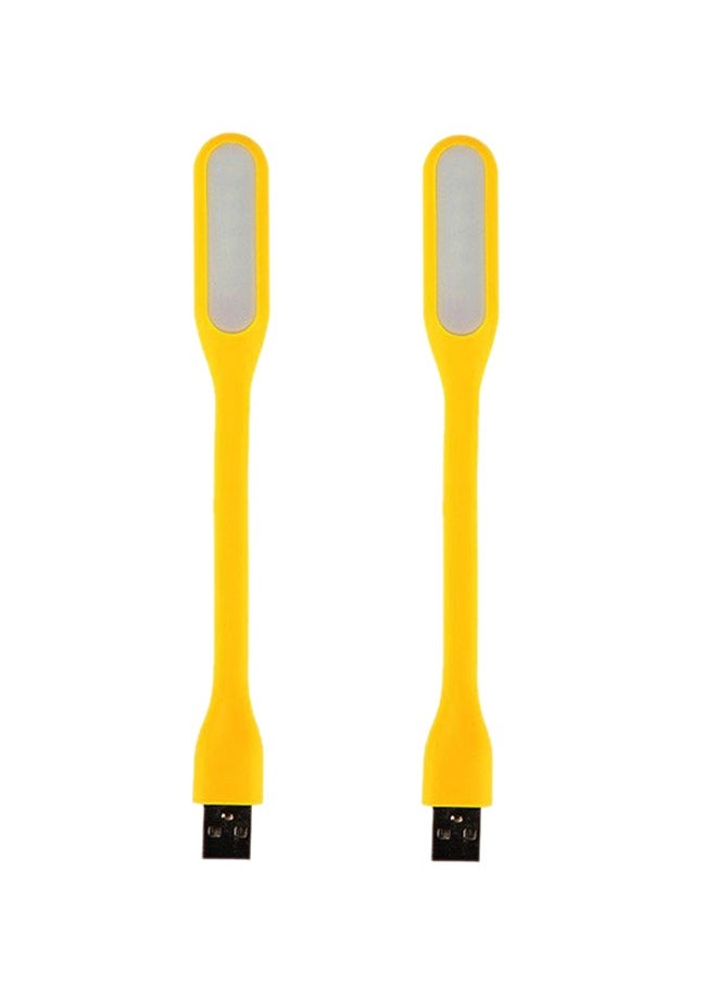 Generic 2 Piece Flexible Mini USB LED Night Light Yellow 169x18x9mm  - Image 1