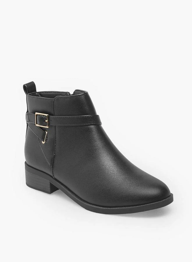 Flora Bella By Shoexpress BLACK Women Zip Closure Ankle Boots for Women | Best Price UAE