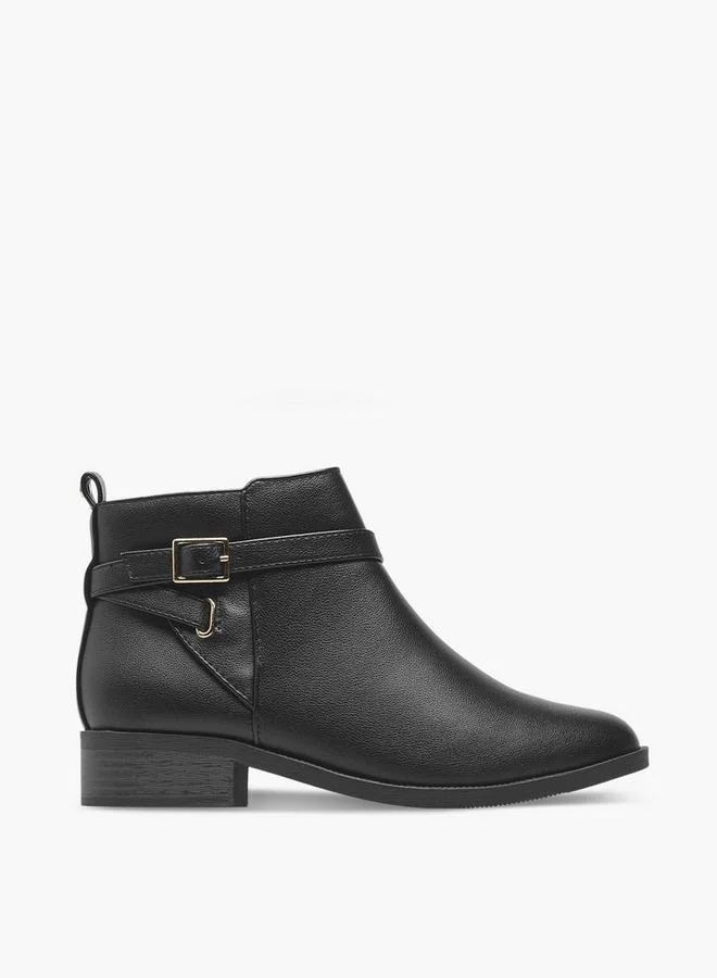 Flora Bella By Shoexpress BLACK Women Zip Closure Ankle Boots for Women | Best Price UAE