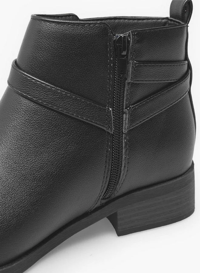 Flora Bella By Shoexpress BLACK Women Zip Closure Ankle Boots for Women | Best Price UAE