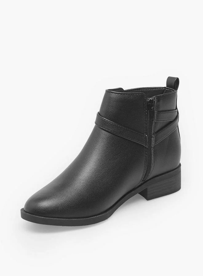 Flora Bella By Shoexpress BLACK Women Zip Closure Ankle Boots for Women | Best Price UAE