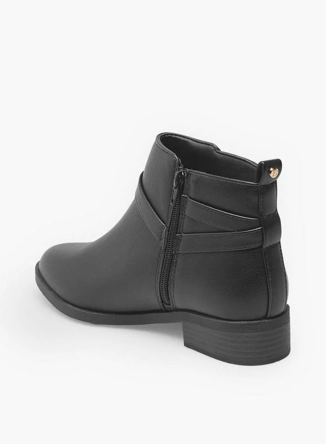 Flora Bella By Shoexpress BLACK Women Zip Closure Ankle Boots for Women | Best Price UAE