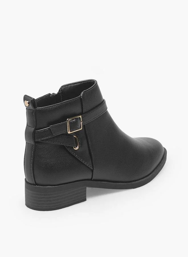 Flora Bella By Shoexpress BLACK Women Zip Closure Ankle Boots for Women | Best Price UAE