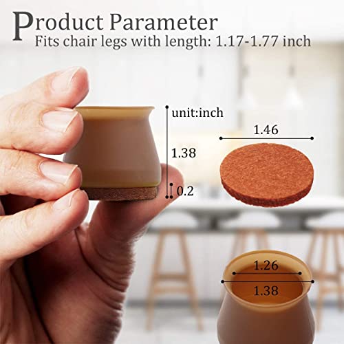 Instakart Silicone Chair Leg Floor Protectors – 8 Pcs | Rubber Chair Leg Caps Furniture Protector to Prevent Scratches, Reduce Noise, Anti-Slip | Furniture Leg Covers for Chair, Stool Table,Brown - Image 3