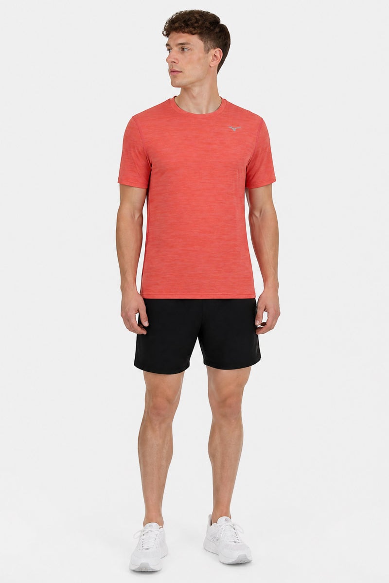 Mizuno Men Sportswear Fit Short Sleeve Training T-Shirt, Heather Rust - Image 2