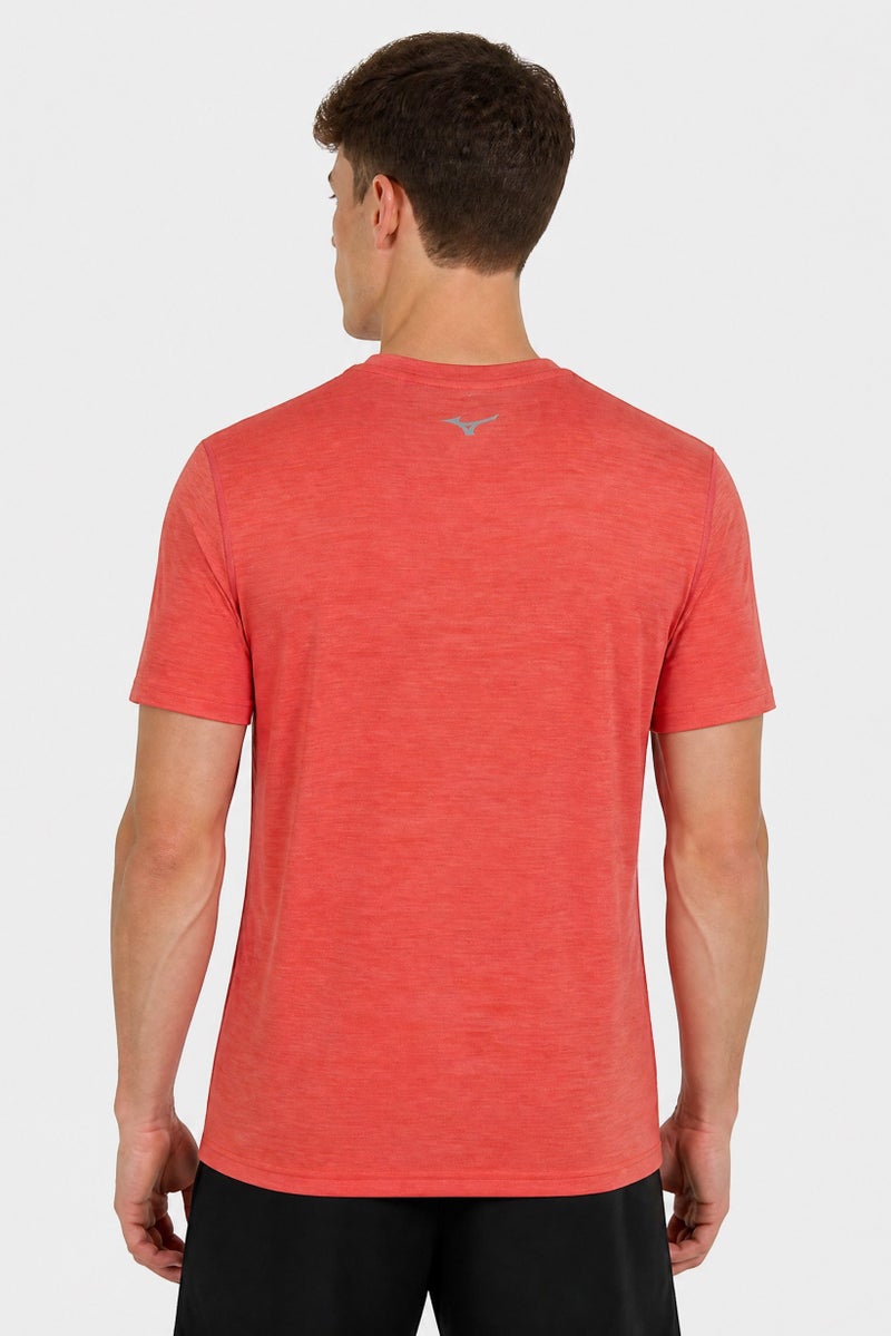 Mizuno Men Sportswear Fit Short Sleeve Training T-Shirt, Heather Rust - Image 4