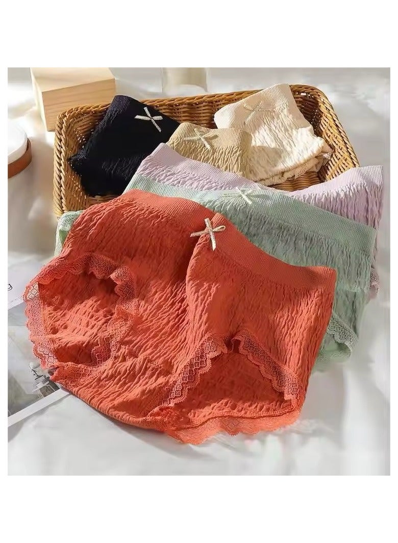 10 Pieces Women Underwear Mid Waist Pantie Lace Briefs High Stretching Ladies Panty  - Image 4