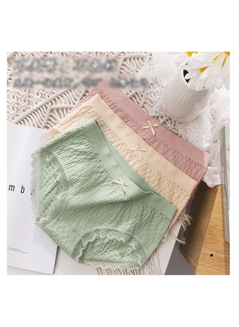 10 Pieces Women Underwear Mid Waist Pantie Lace Briefs High Stretching Ladies Panty  - Image 2