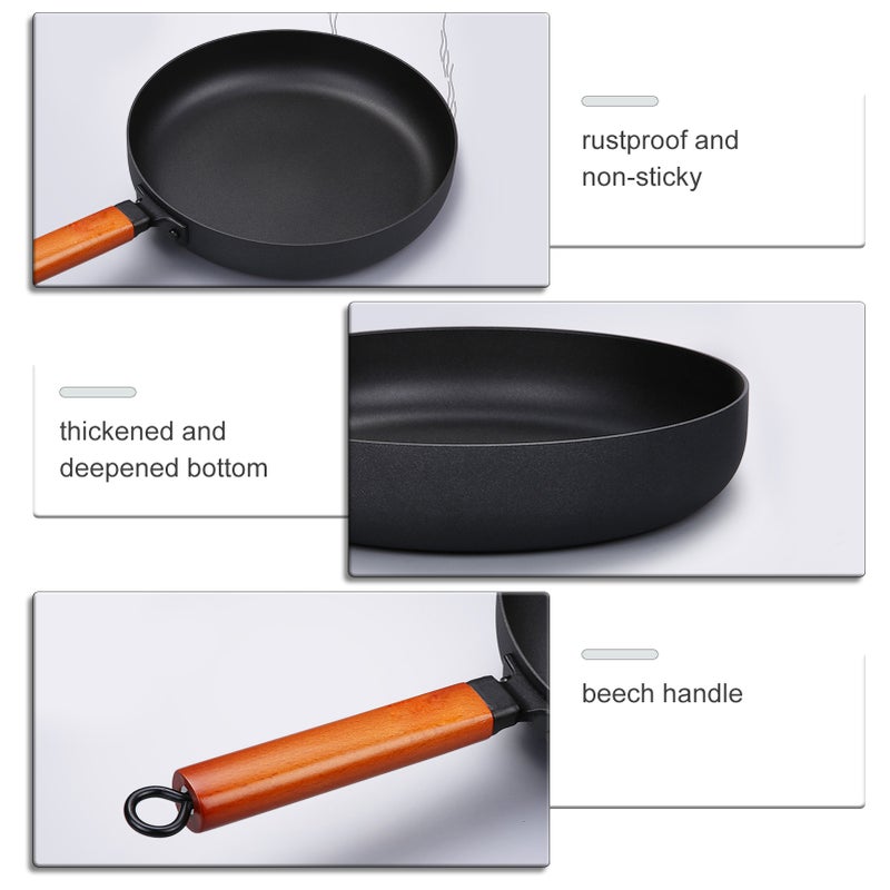 Non-stick Frying Pan Iron Pan Iron Skillet  Cookware Deep Frying Pan Iron Pot - Image 4