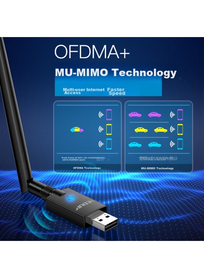 Edup Ax900 Wifi 6 Driverless Usb Dual-band 5g Bluetooth 5.3 Wireless Network Adapter For Desktop Computers, Wifi Receiver Compatible With Win10/11 Ep-ax900s - Image 2