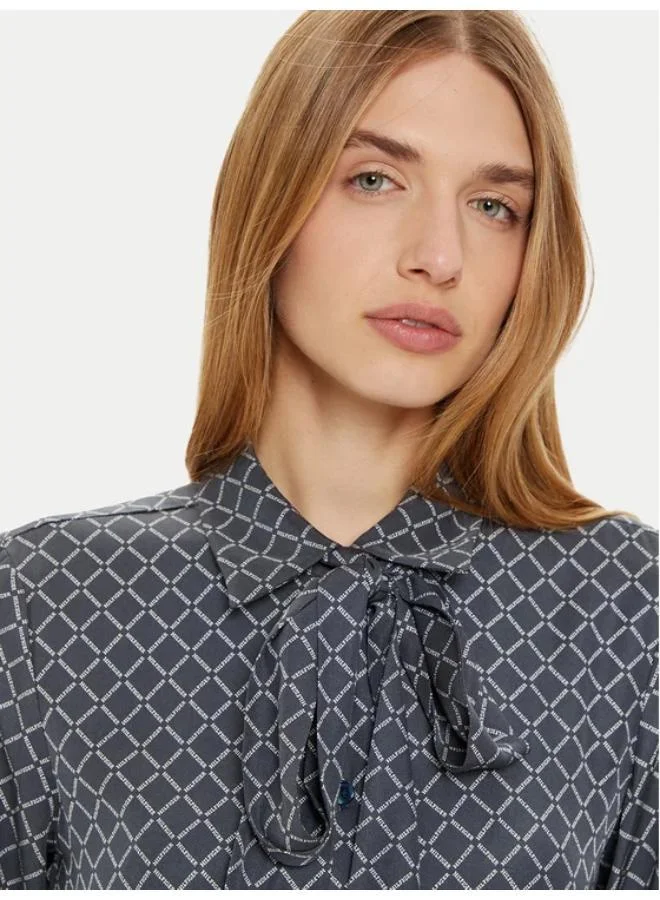 TOMMY HILFIGER Slim Fit Printed Tie Detail Top