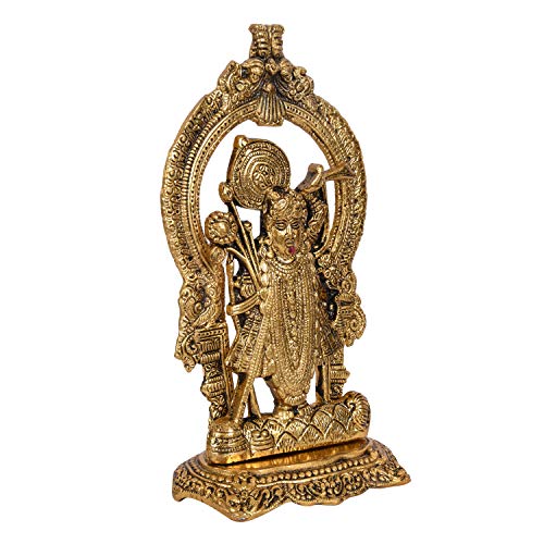 Craftam Oxidised Metal Hindu God Sri Shrinathji Nathdwara Idol Sculpture Statue Murti -Puja - Image 4