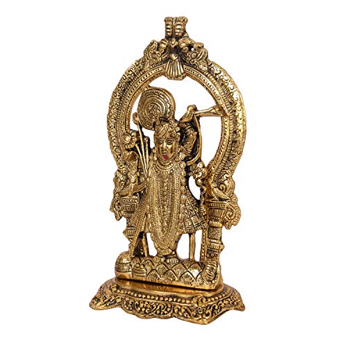 Craftam Oxidised Metal Hindu God Sri Shrinathji Nathdwara Idol Sculpture Statue Murti -Puja - Image 3