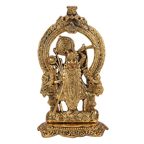 Craftam Oxidised Metal Hindu God Sri Shrinathji Nathdwara Idol Sculpture Statue Murti -Puja - Image 2