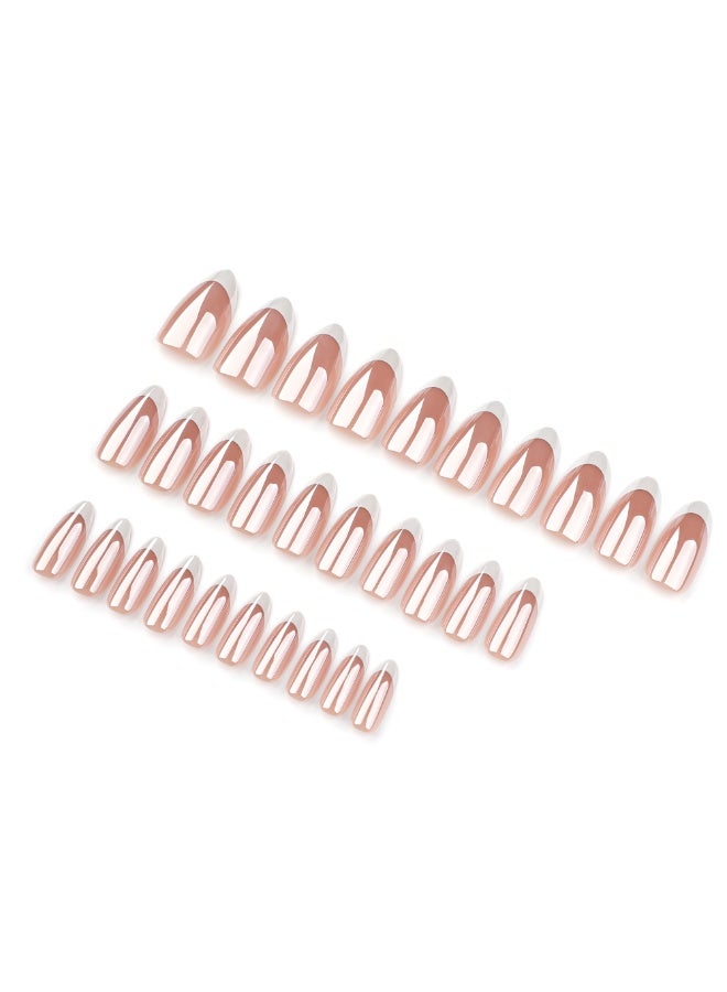 Kanza 24Pcs Press on Nails, False Nails, Fake Nails Set for Women Girls Nail Art Accessories, Press On Nail with Glue Stickers for Easy Apply, Stick On Fingernails Set - Image 4