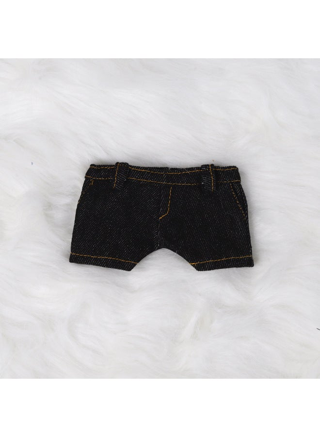 10cm Doll 20cm Cotton Doll Trousers Suit Denim Coat Pants Cotton Doll Clothes-Specifications:10cm-color:Black Denim Trousers - Image 1