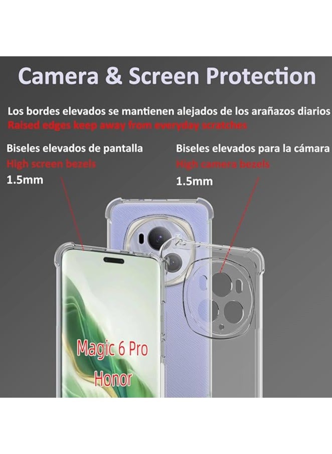 Case for Honor Magic 6 Pro 5G Clear TPU Four Airbag Protection Cover Transparent Soft Silicone  - Image 4