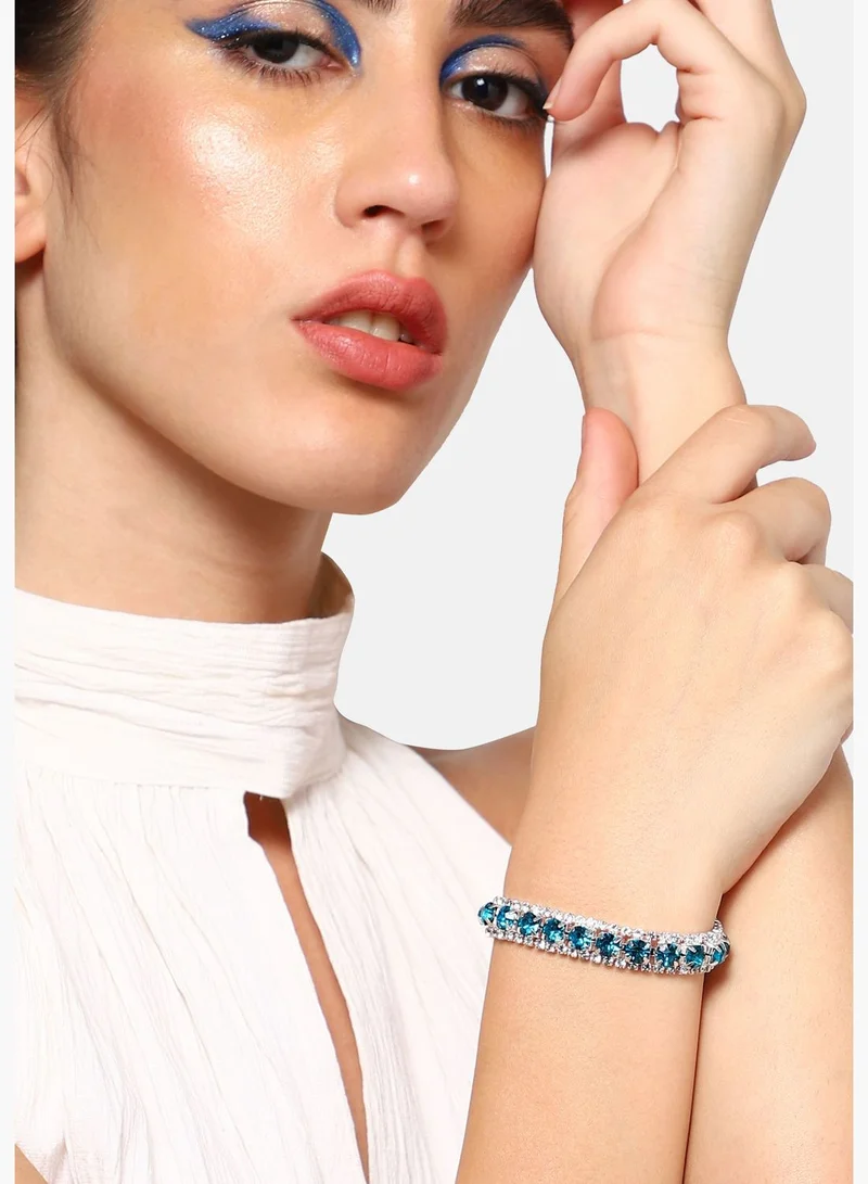 SOHI Silver Plated Party Designer Stone Bracelet For Women