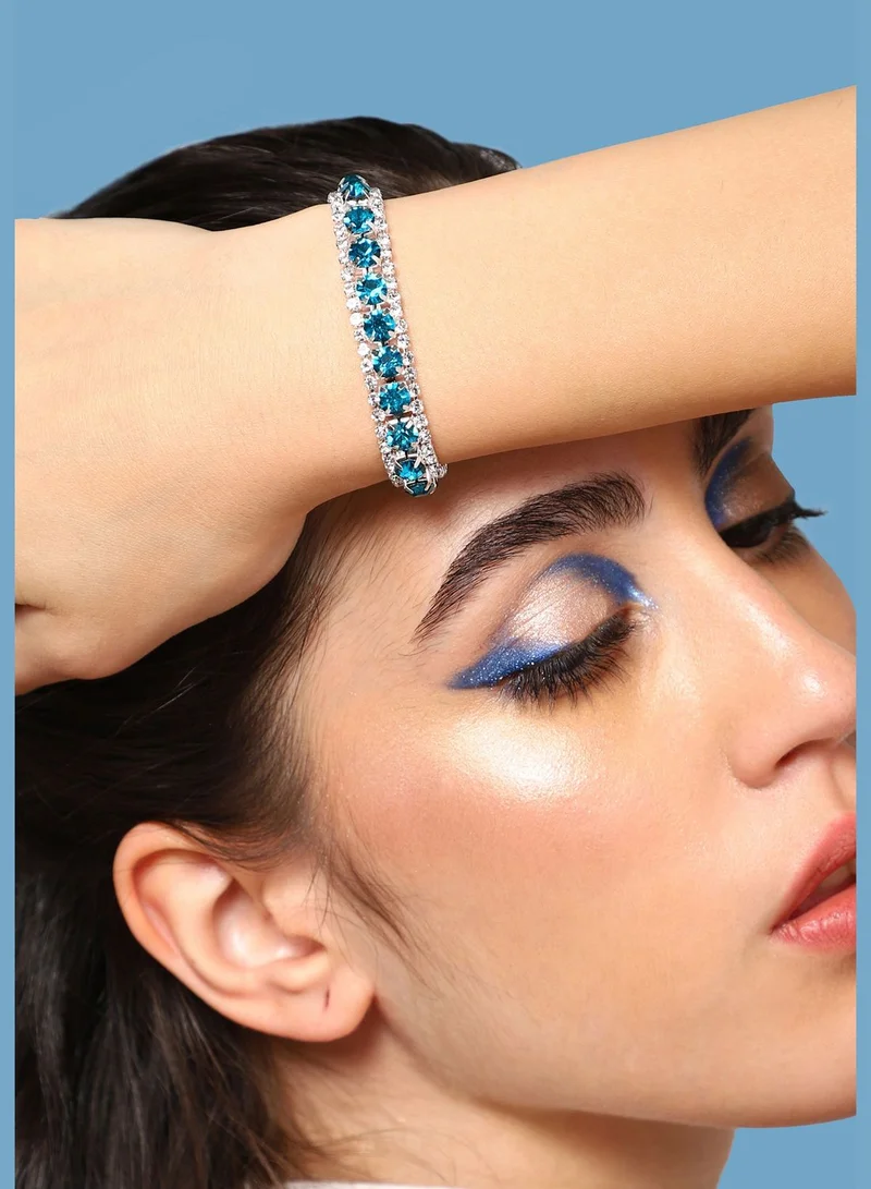SOHI Silver Plated Party Designer Stone Bracelet For Women