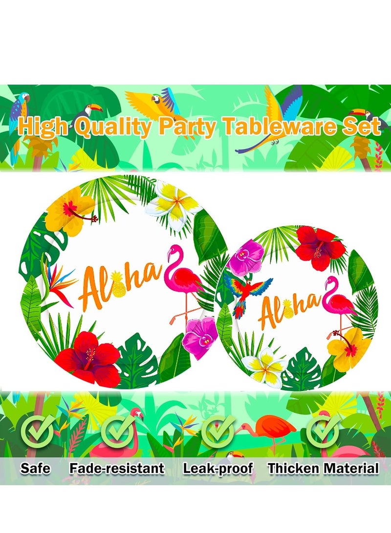 SYOSI Hawaiian Plates and Napkins for 24, Party Decoration, Luau Napkins, Aloha Plates, Cups Themed  - Image 5