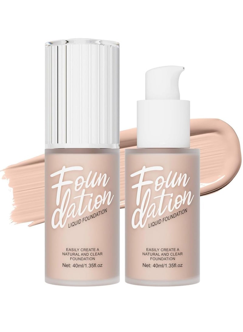 Excefore Foundation Makeup, Durable Waterproof Soft Matte Liquid Foundation, Oil Control Concealer Cream Full Coverage Foundation. (102 Nude, 40 ml) - Image 1