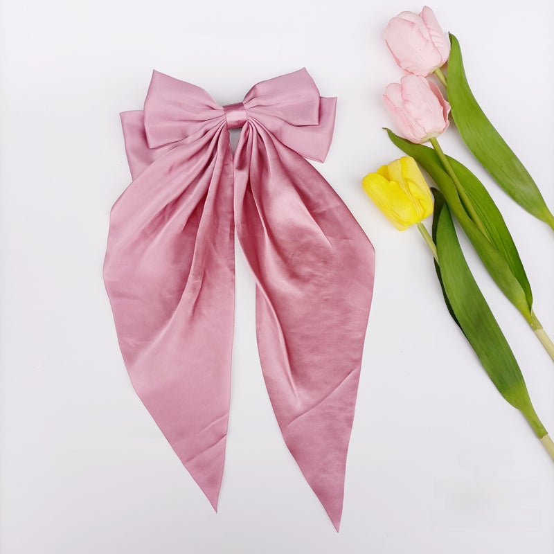 Generic Butterfly Bow Hair Clip Vintage Large Ribbon lotus root starch 