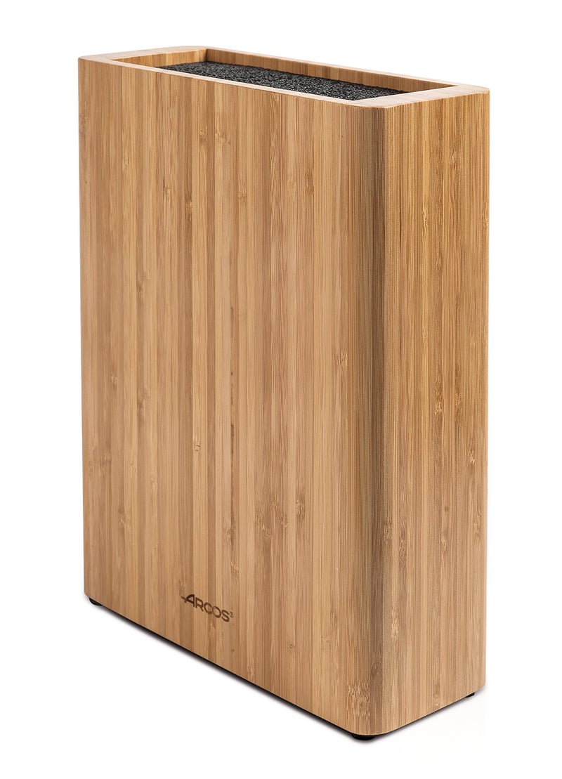 ARCOS Universal Knife Block Set Without Knives Up to 10 Inch. 220x89x280mm. 3700 gr. Made of Bamboo. Series Tacos Universales. Color Brown - Image 1