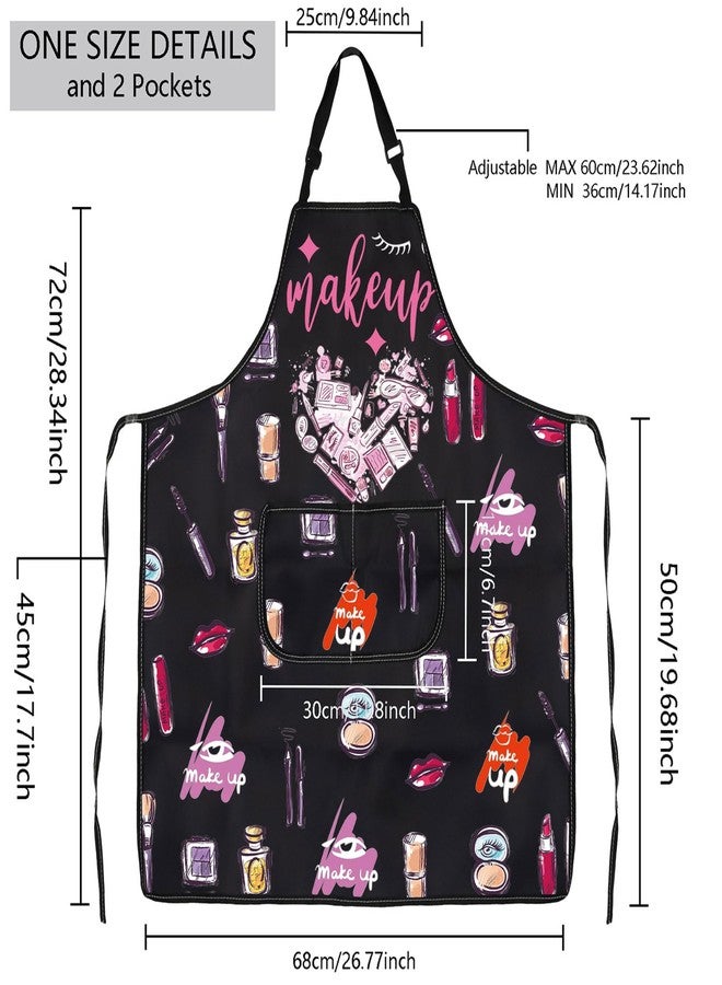 MBMSO Makeup Artist Aprons with Pockets Makeup Apron for Artist Esthetician Gift Cosmetology Student Gift Aprons (Makeup Artist Apron-black) - Image 2