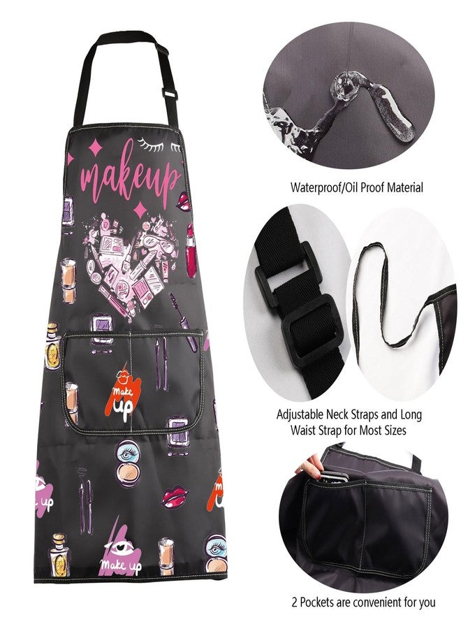 MBMSO Makeup Artist Aprons with Pockets Makeup Apron for Artist Esthetician Gift Cosmetology Student Gift Aprons (Makeup Artist Apron-black) - Image 5