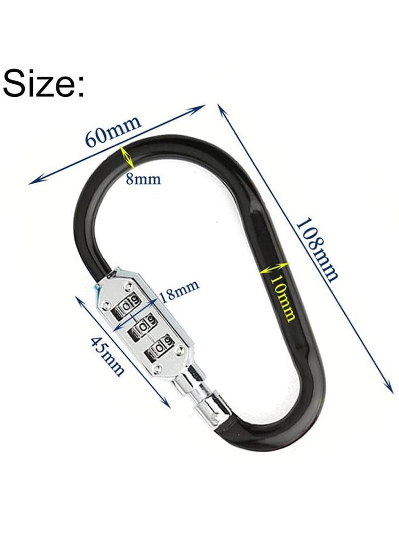 3-Digit Combination Password Padlock Black
