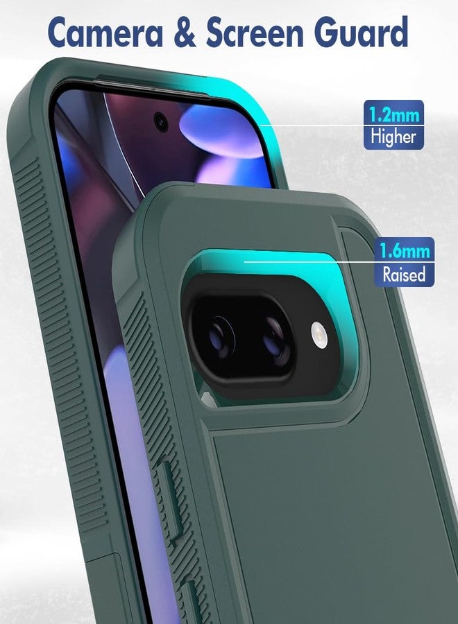 yuanming for Pixel 9A Case, [Military Grade Drop Tested] with HD Screen Protector, Dual Layer Protective Heavy Duty Cell Phone Cover Non-Slip Shockproof Rugged Case for Google Pixel 9A (Dark Green) - Image 4