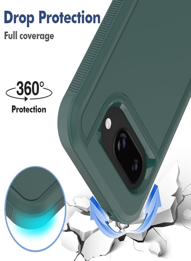 yuanming for Pixel 9A Case, [Military Grade Drop Tested] with HD Screen Protector, Dual Layer Protective Heavy Duty Cell Phone Cover Non-Slip Shockproof Rugged Case for Google Pixel 9A (Dark Green) - Image 3