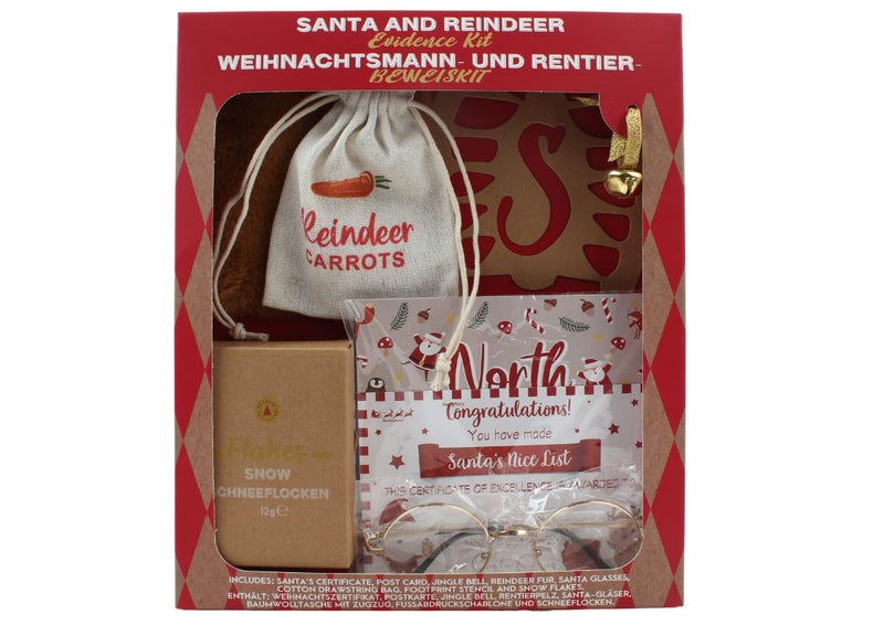 Santa Evidence Kit Santa Footprint Stencil Santa Footprints Snow Letter from Santa Certificate Reindeer Fur Santa Glasses Evidence Bags Evidence Bags Christmas Eve Box Fillers for Kids