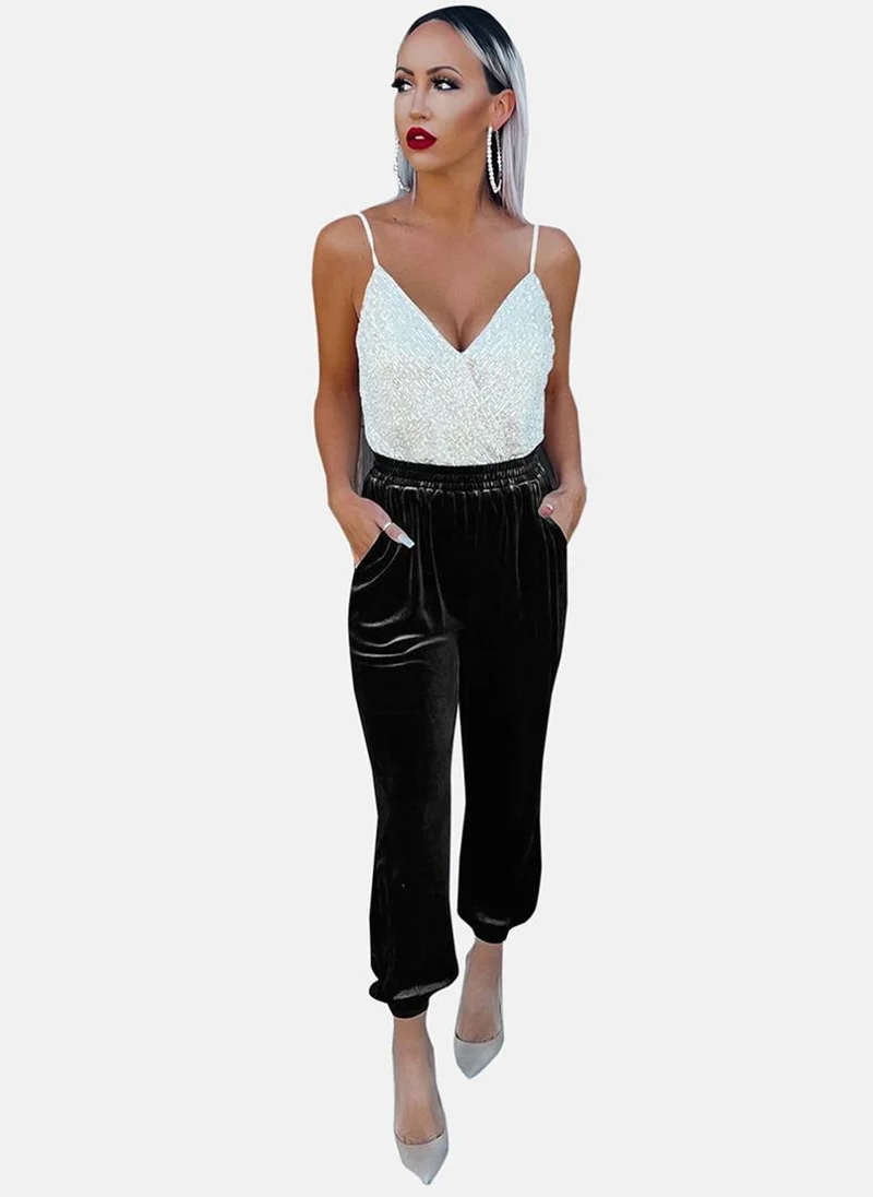 YUNIQEE Black Casusal jogger Trousers