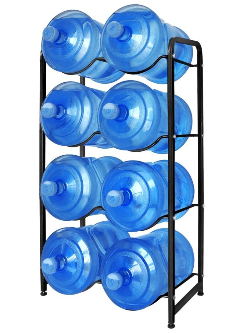 DubaiGallery 5 Gallon Water Jug Holder for 8 Bottles, 4 Tier Water Jug Stand with 10 Slots Storage Rack, Heavy Duty Water Jug Rack Cooler Dispenser Bottle Holder with Reinforced Frame for Kitchen Office  - Image 1