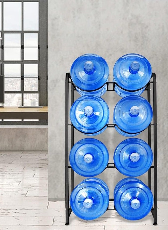 DubaiGallery 5 Gallon Water Jug Holder for 8 Bottles, 4 Tier Water Jug Stand with 10 Slots Storage Rack, Heavy Duty Water Jug Rack Cooler Dispenser Bottle Holder with Reinforced Frame for Kitchen Office  - Image 3