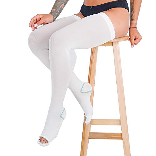 invera Anti Embolism Compression Stockings, Thigh High Unisex Ted Hose Socks 15-20 mmHg Moderate Level (L) - Image 2