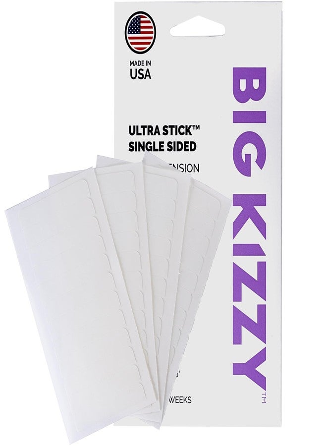 Big Kizzy Single Sided Ultra Stick Replacement Tape for Hair Extensions - 6-8+ Weeks of Wear - Strong Hold and Residue Free One Sided Tape for Extensions - 144 Tabs - Image 1