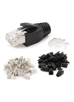 Cat7 Shielded Rj45 Connector Cat6A Ethernet Modular Plug with Load Bar and Boots 20 Sets
