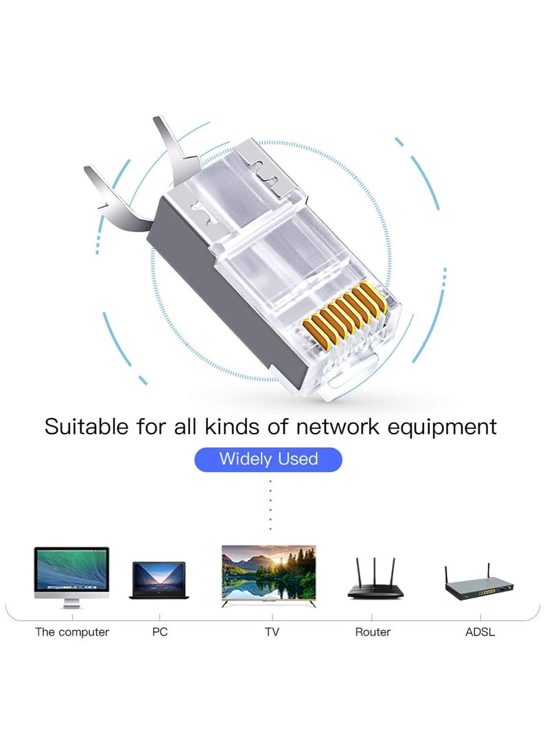 DKURVE - Cat7 Shielded Rj45 Connector Cat6A Ethernet Modular Plug with Load Bar and Boots 20 Sets - Image 1