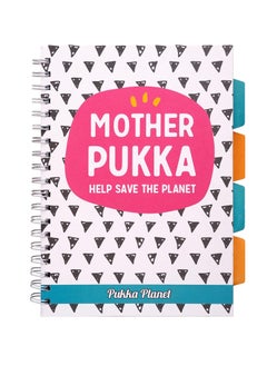 Pukka Pad, Pukka Planet B5 Project Book 1-Pack with Repositionable Dividers - 5-Subject Double Spiral Bound Notebook with 100% Recycled Paper, Recyclable After Use – 25.7 x 18.1cm