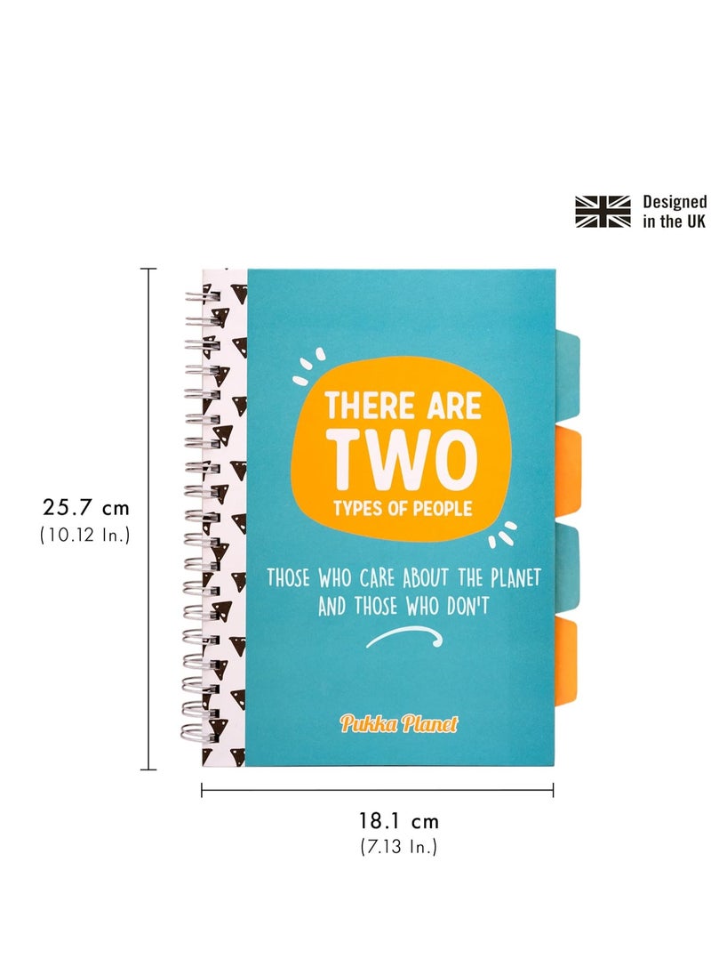 Pukka Pad - Pukka Pad, Pukka Planet B5 Project Book 1-Pack with Repositionable Dividers - 5-Subject Double Spiral Bound Notebook with 100% Recycled Paper, Recyclable After Use – 25.7 x 18.1cm - Image 1