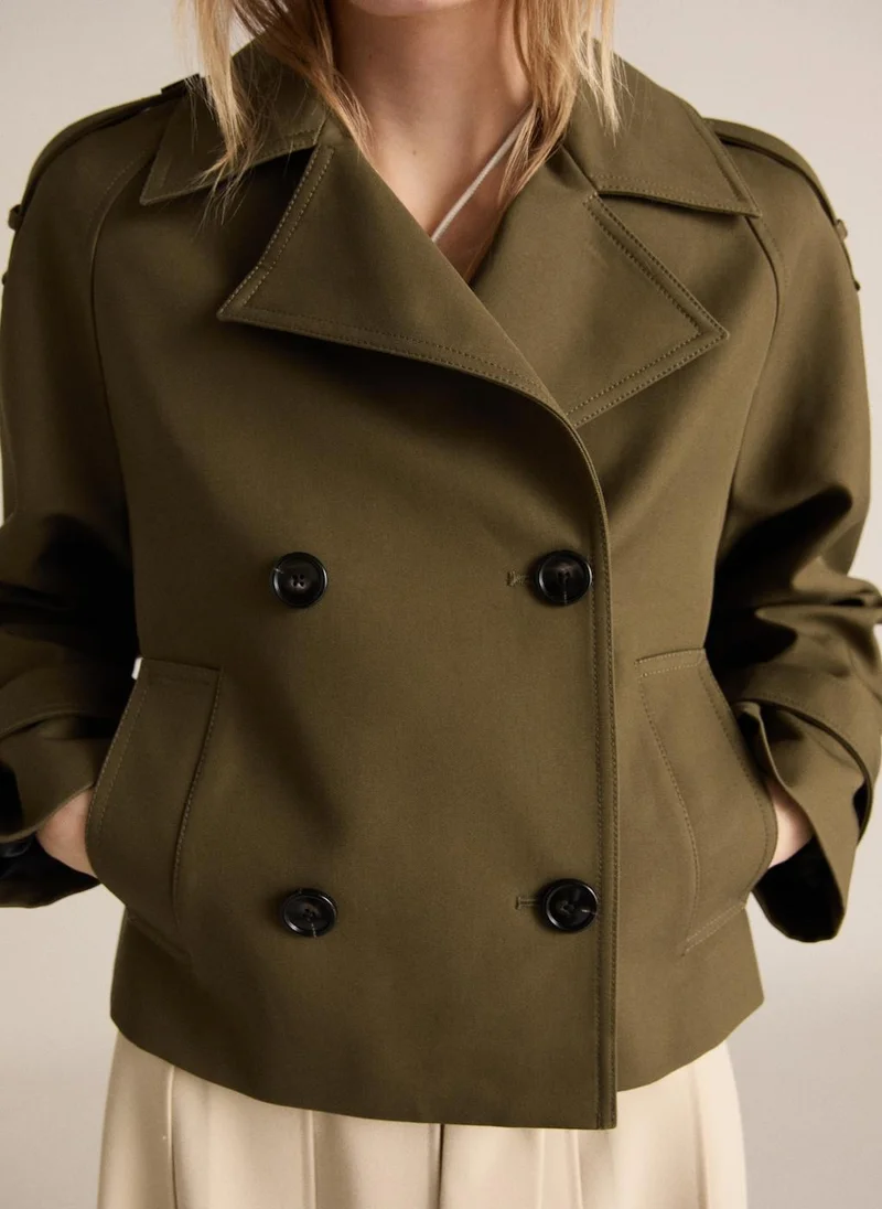 MANGO Lapels Double-Breasted Jacket
