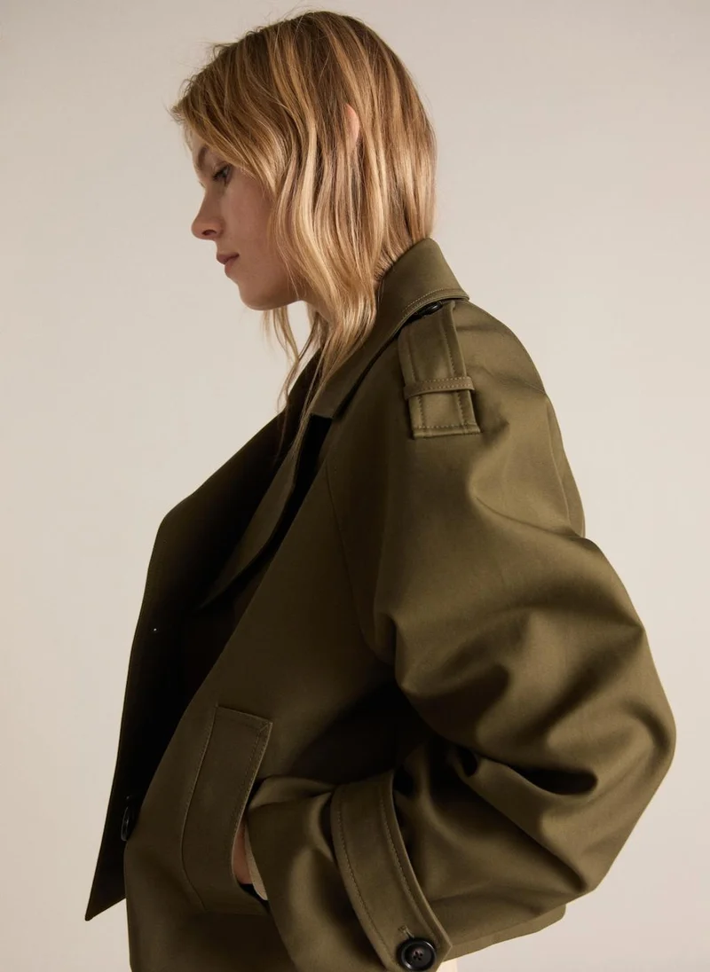 MANGO Lapels Double-Breasted Jacket